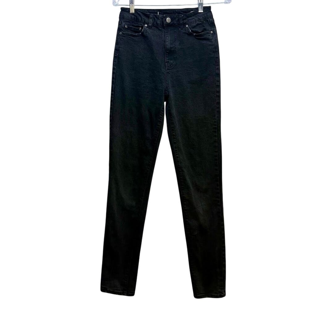 American Tall Skinny Jeans Lola Ultra High Rise Black Stretch Denim Size 25 x 32